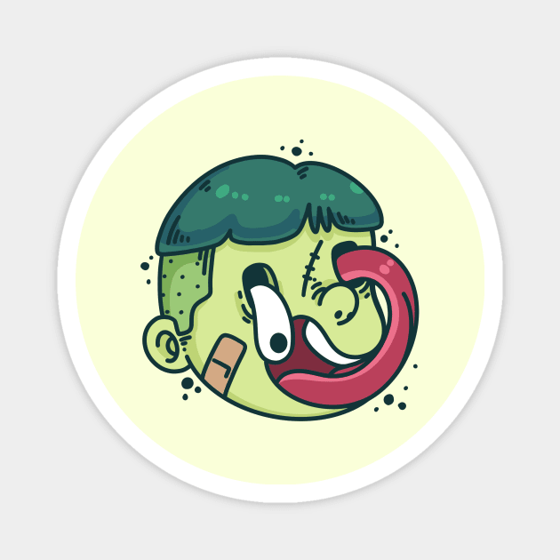 Green boy zombie Magnet by BiillustrationID